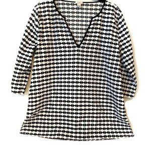 J. Crew Factory tissue tunic in black and white M